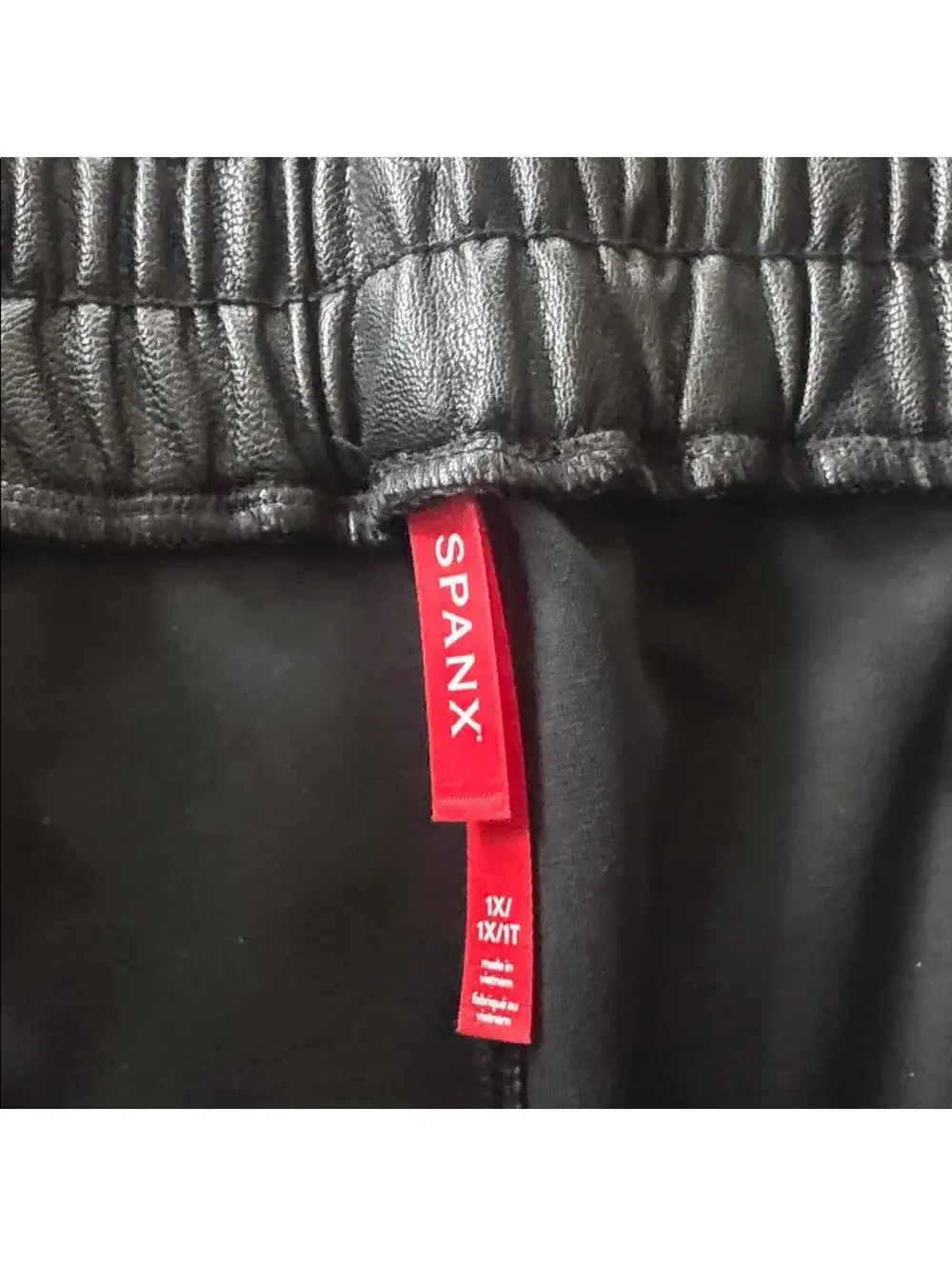 SPANX Leather Like Jogger Pants Noir Black Size 1X